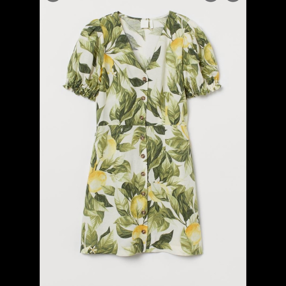 Puff sleeved dress in Lemon print H&M woman’s S